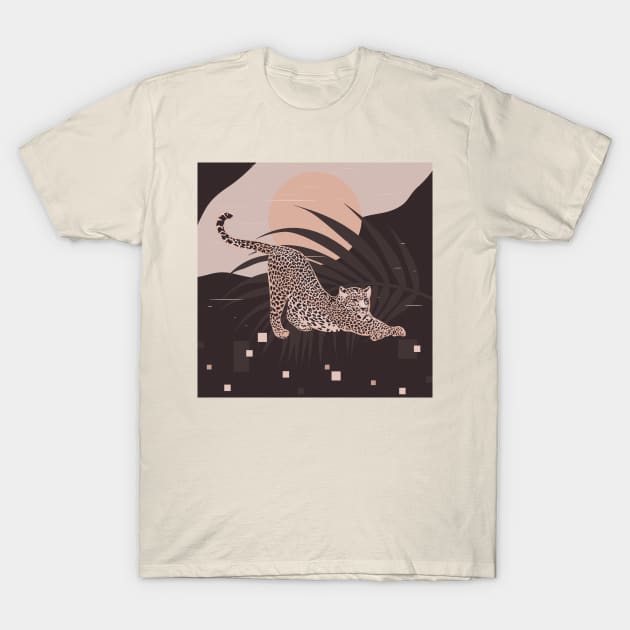 Nomade Night / Cheetah and Palm Leaf T-Shirt by matise